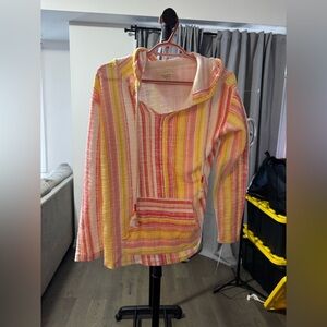 Women’s Striped Hooded Pullover